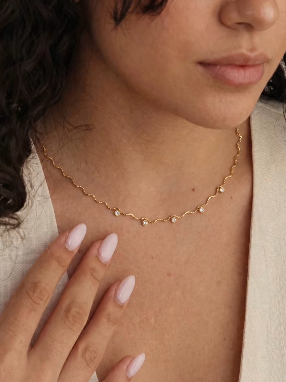 Diamond Wave Necklace D173